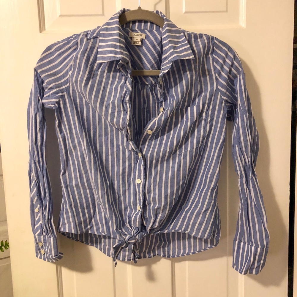 Striped crop top button down